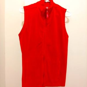 Red vests and cardigans